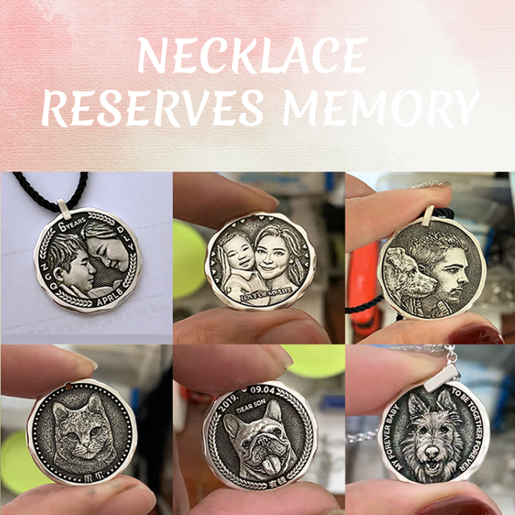 PERSONALIZED RELIEF SILVER PENDANT | NECKLACE STORES MEMORY