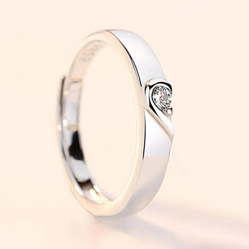 ONE HEART SILVER MATCHING RING