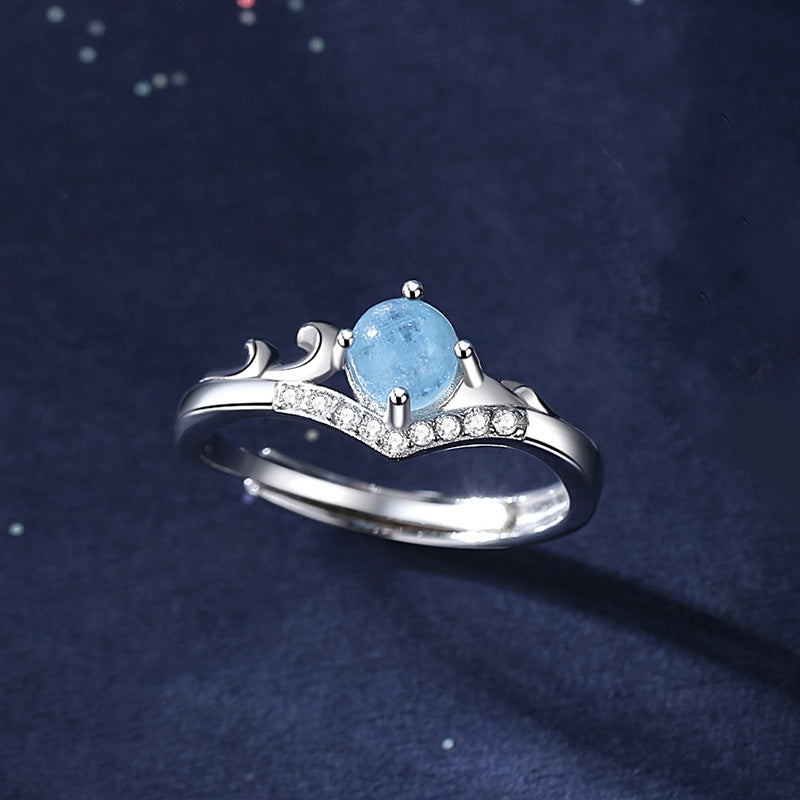 MOUNTAIN&SEA SILVER COUPLE RINGS SET