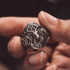 HANDMADE SILVER CELTIC DEER RING WITH GOLD WRAPPING