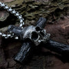 SKULL WOOKEN CROSS PENDANT